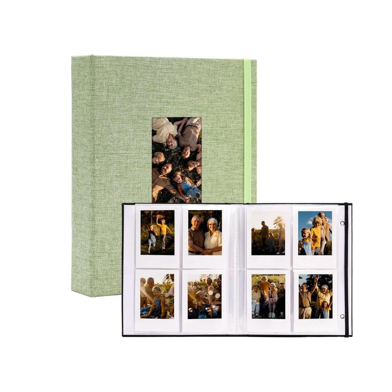 Vienrose Mini 2x3 Polaroid Photo Album Book 208 Pockets, Linen Cover, Colorful Mini Photo Storage Book