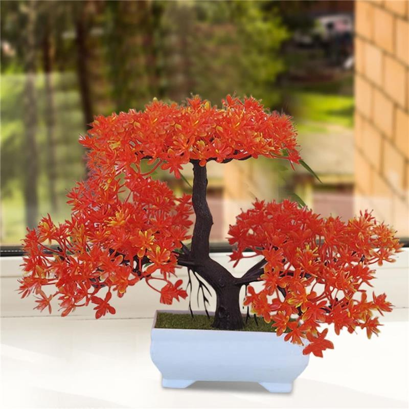 Plants in Pot Artificial Plants Plastic Planter Home Office Desk Decorations for Indoor Outdoor Decorative Flower