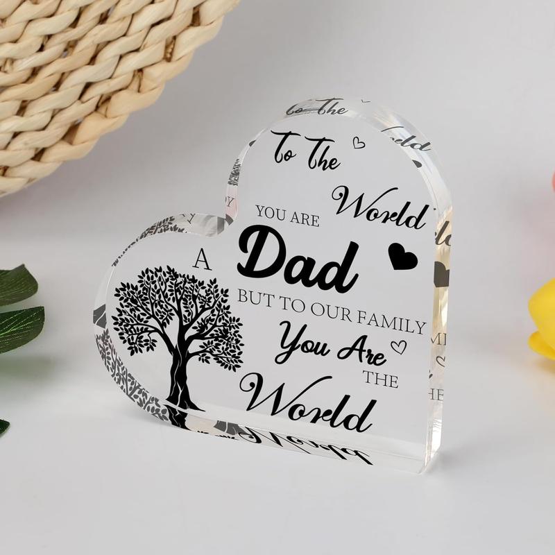 Gifts for Dads Birthday, Dad Gifts from Daughter Son,  Heart Plaque Dad Birthday Gifts Ideas, Cool Dad Gift  Gift for Dad, Fathers Day Thanksgiving Christmas Gifts for Dad