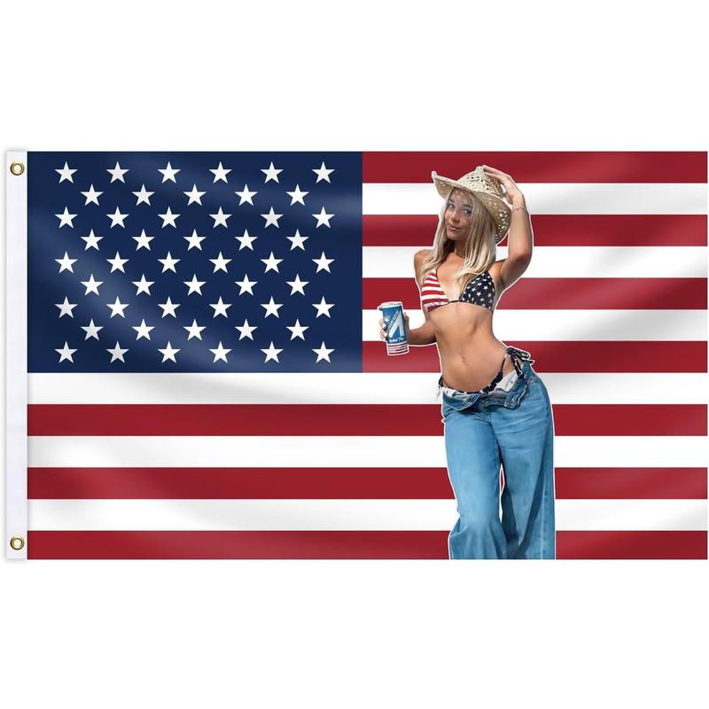 PERL Oliva Livvy Dunne American Flag Gymnast W RIZZ Motivational 3x5ft flag Indoor and Outdoor Decoration, One Sided, 4 Brass Grommets, Travel, Events, Festivals Banners Ornaments