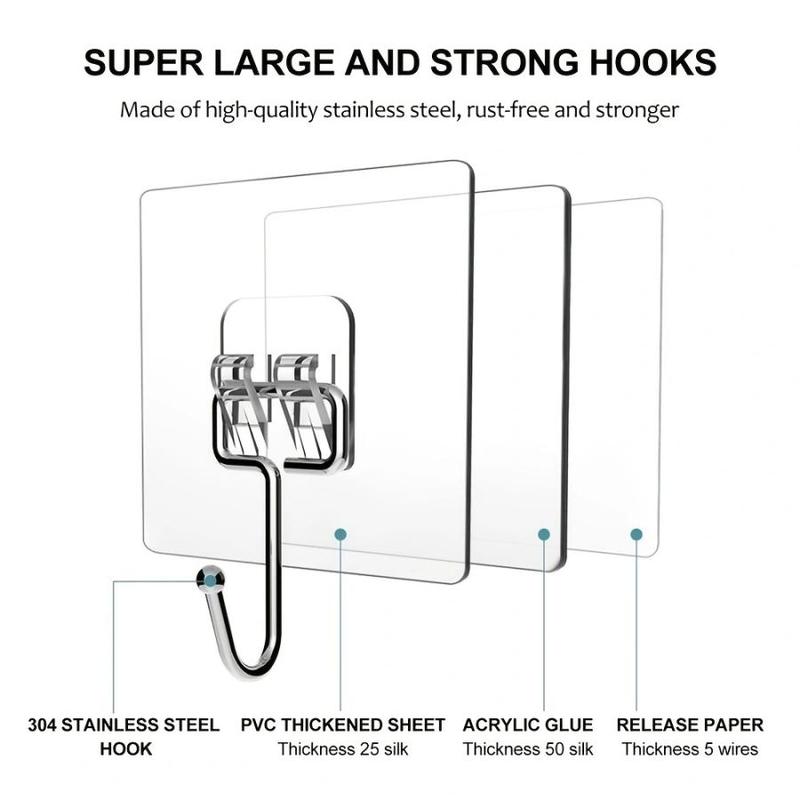 10pcs Stainless Steel Multi-purpose Wall Hook