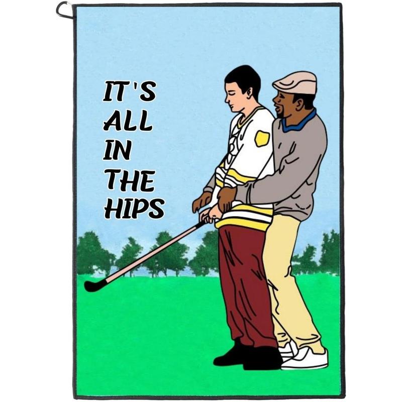 Funny Golf Towel, Printed Golf Towels for Golf Bags with Clip, Golf Gift for Men Husband Boyfriend Dad, Birthday Gifts for Golf Fan - It's All in The Hips