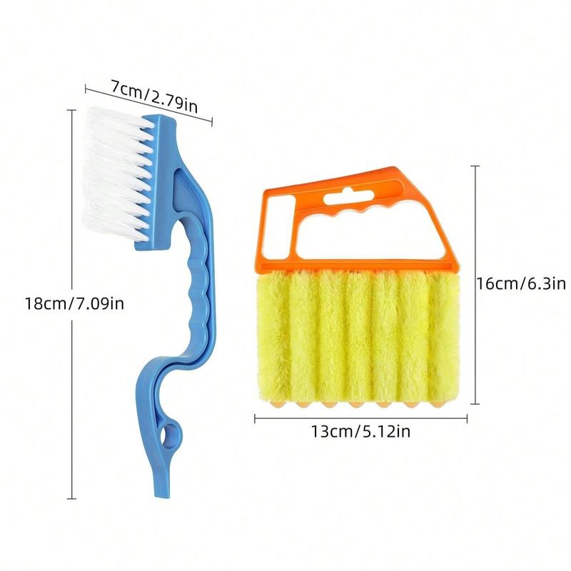 Handheld Window Cleaning Brush, 2 Counts set Window Track Corner Cleaning Brush, Home Cleaning Tools