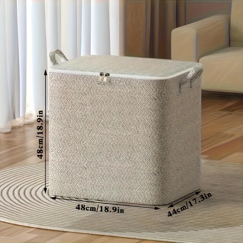 Woven Storage Bag with Lid, 1 Count Large Capacity Clothes Storage Bag, Durable Storage Organizer for Home Bedroom Living Room