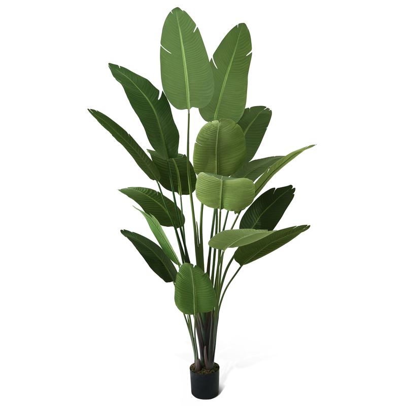 CAPHAUS Artificial Bird of Paradise, Premium UV Resistant Lifelike Fake Plant in Pot with Dried Moss for Office, Indoor Outdoor Use & Tropical Home Décor, Available Size in 4 ft., 5 ft., 6 ft. & 7 ft.