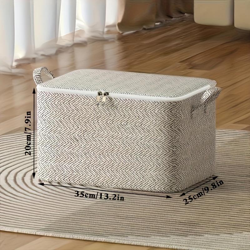 Woven Storage Bag with Lid, 1 Count Large Capacity Clothes Storage Bag, Durable Storage Organizer for Home Bedroom Living Room