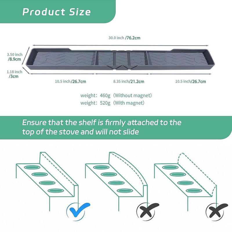 Magnetic Silicone Installation Stovetop Oven Storage Rack, Multifunctional Kitchen Stove Top Shelf, Easy to Clean, Stylish, and Convenient Kitchen Accessories