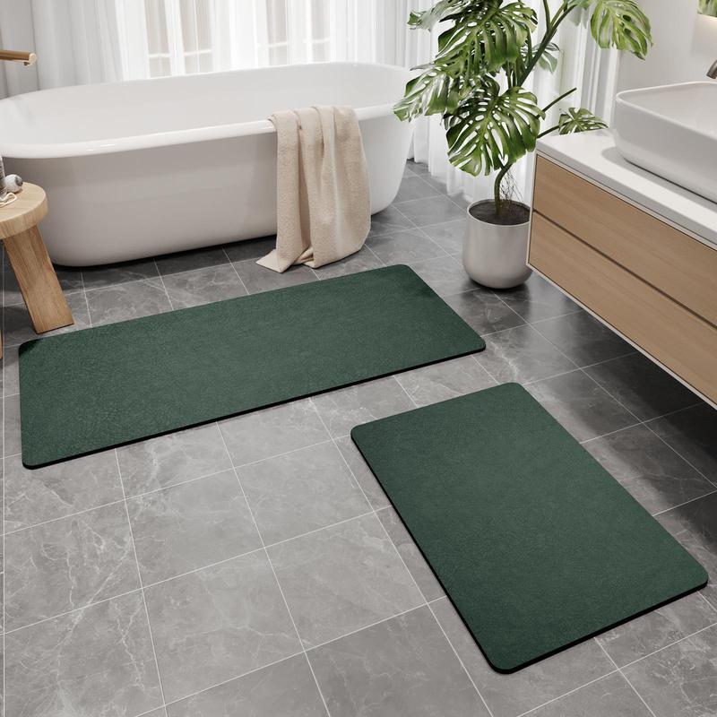 Bathroom Mat Set, 2 Counts set Non-slip Absorbent Bath Mat, Quick Drying Bathroom Mat, Kitchen Floor Mat, Bathroom Accessories