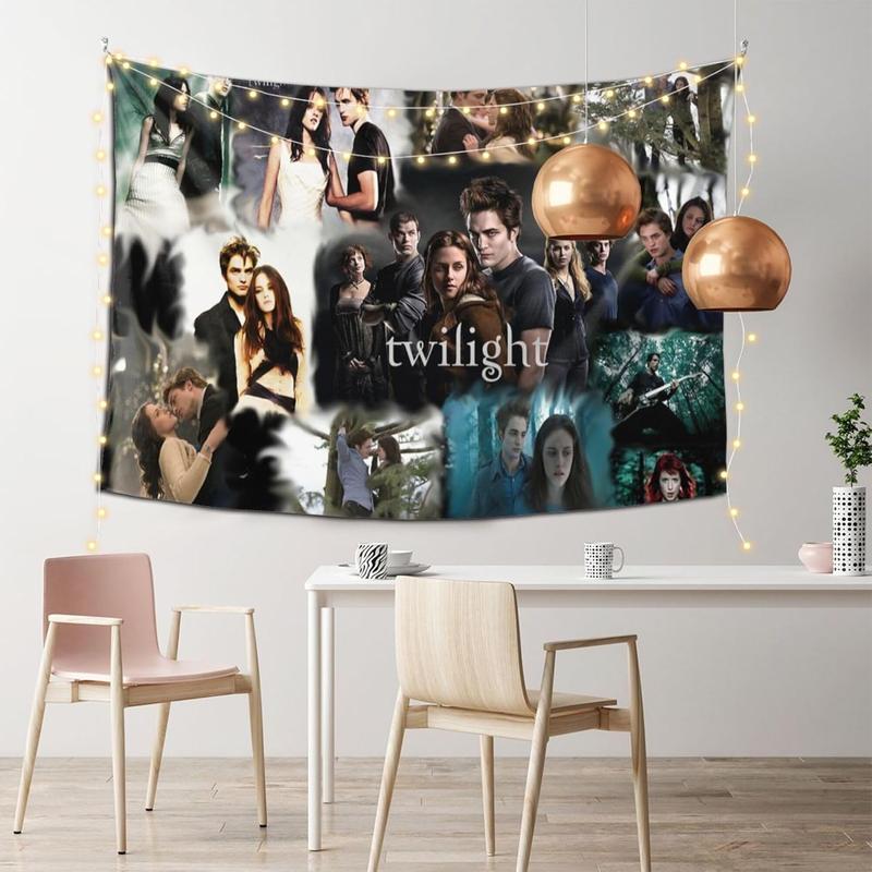 IFENGLb Tapestry The Twilight Movie Sagas Collage Tapestry Wall Hanging Art Tapestry for Indoor Outdoor College Dorm Bedroom Home Room Decor 60