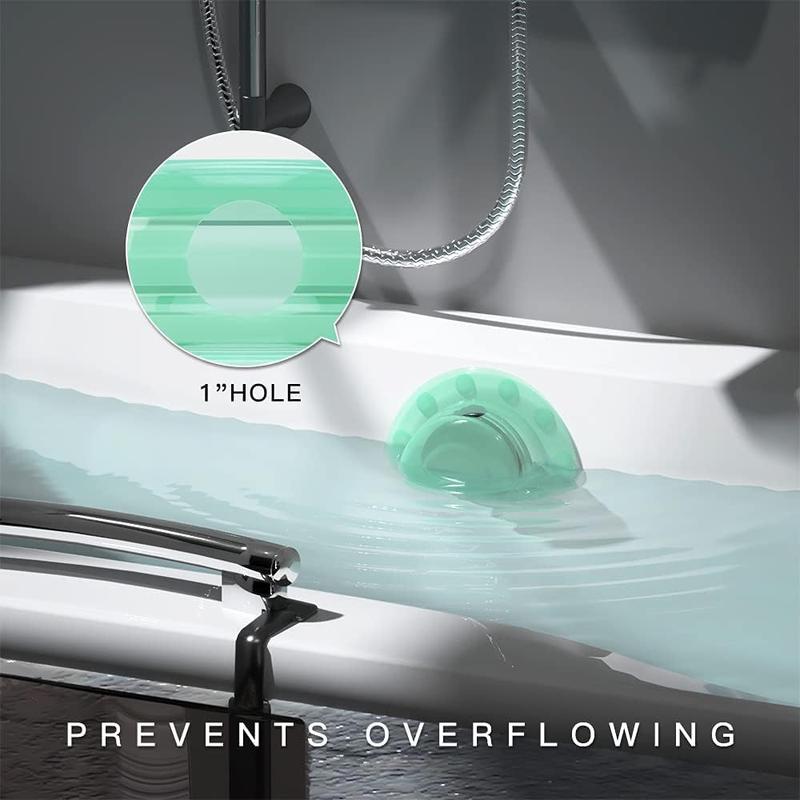 Bathtub Overflow Drain Cover,Foldable Tub Stopper with Deeper Bath