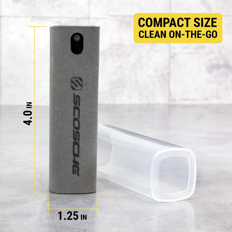 Scosche 2-in-1 Screen Cleaner - 2-in-1 Screen Cleaning Portable Mister with Microfiber Bottle Wiper