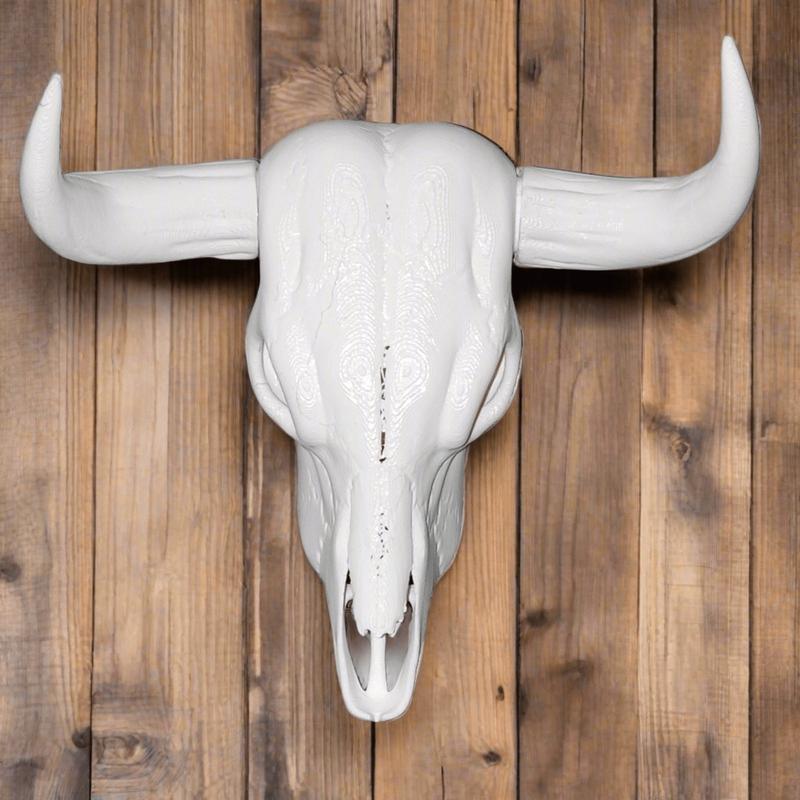 3D Printed Cow Skull with Horns - Cruelty-Free Home Decor by 3D Shook - Casual Style