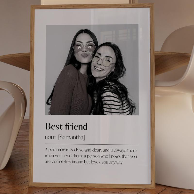 Personalised Best Friend Poster - Best Friend Definition Print Personalised Gift for Best Friend Gift for Her Birthday Gift Photo Gift