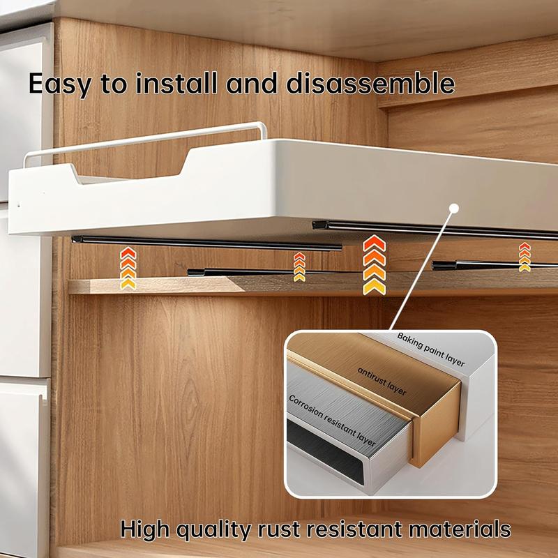 「12h to ship」Pull out Cabinet Organizer Fixed with Adhesive Nano Film, Heavy Duty Expandable Slide Out Pantry Shelves Drawer Storage Boxes, Pull Out Drawer for  Upgrade Kitchen, Pantry, Home,Birthday Gift Ideas Election,Farmhouse Summer 2024 pill   rack