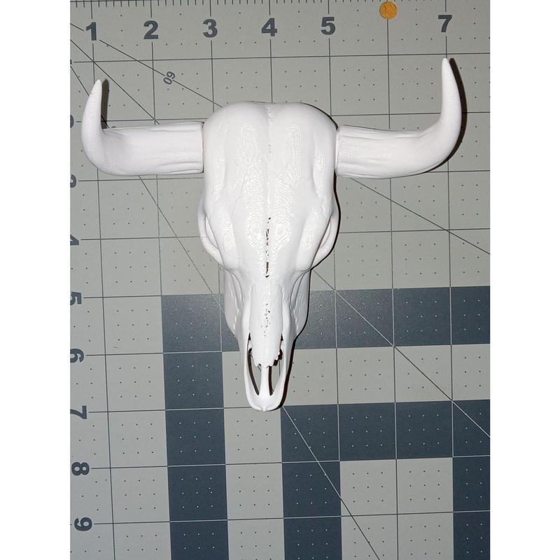 3D Printed Cow Skull with Horns - Cruelty-Free Home Decor by 3D Shook - Casual Style