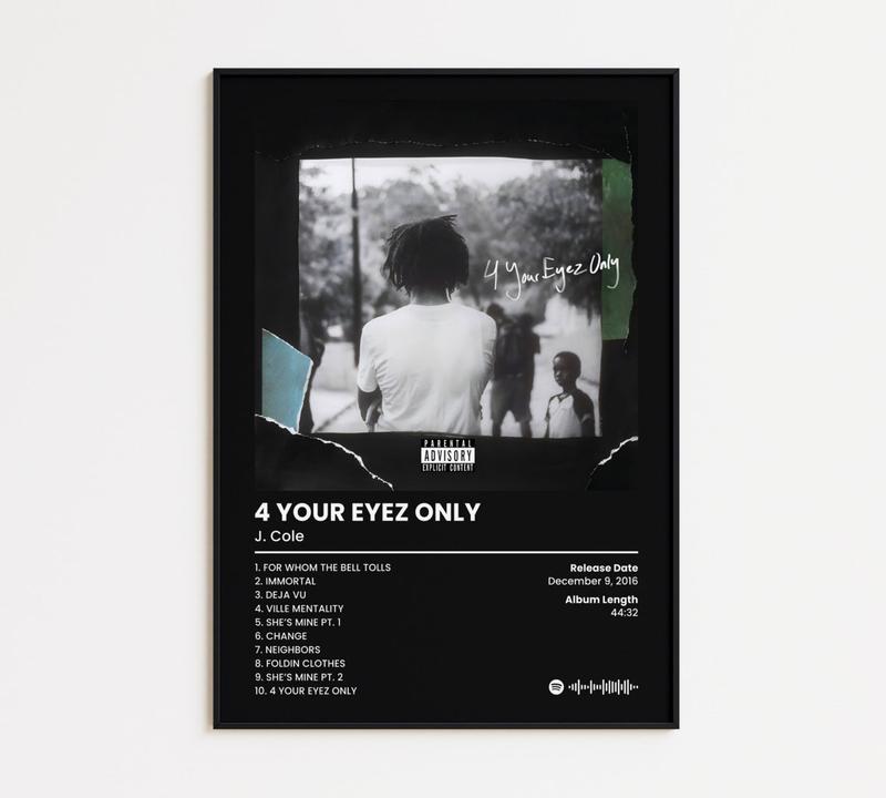 J. Cole Album Poster Set of 6, Album Cover Print, Tracklist Poster, Rap Poster, Cover Art Poster, Hip Hop Poster