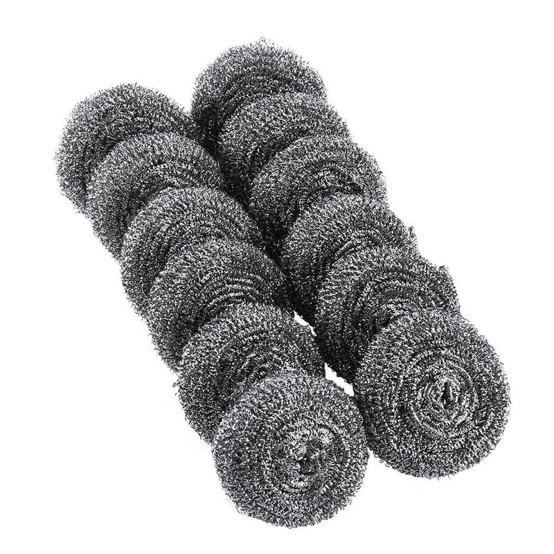 Stainless Steel Scourer Dish Bowl Cleaning Scourer Ball Scrubber For Kitchens（12PCS)