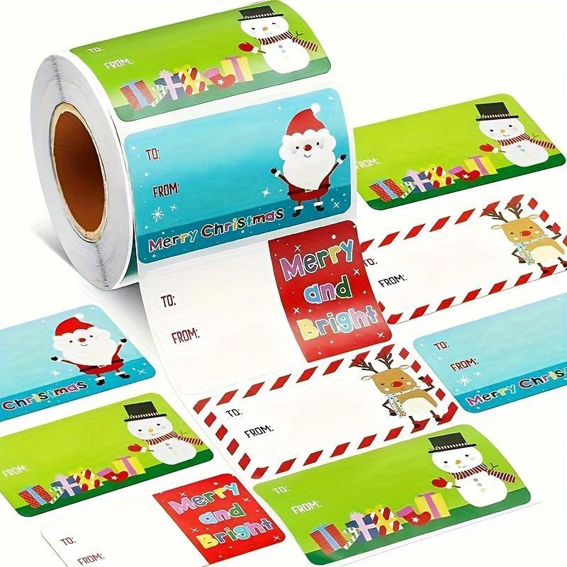 Christmas Gift Label Sticker, Self-adhesive Holiday Decoration Sticker, Perfect for Gifts, Birthday Presents and Holiday Party Decorations