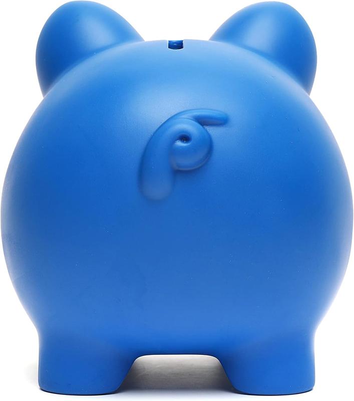 Cute Piggy ,   for Boys and Girls, 's Plastic Shatterproof Money BankChildren's  Gift Savings Jar (Dark Blue)