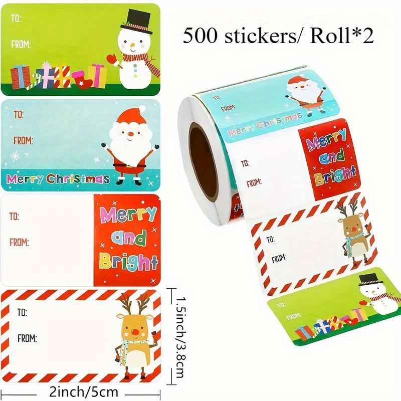 Christmas Gift Label Sticker, Self-adhesive Holiday Decoration Sticker, Perfect for Gifts, Birthday Presents and Holiday Party Decorations