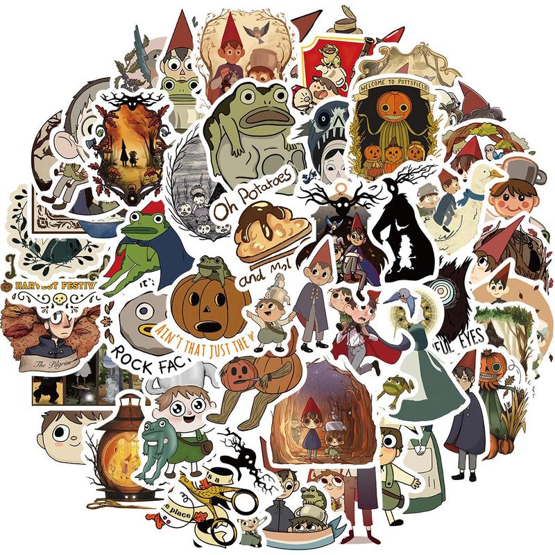 Over The Garden Wall Themed Sticker, 50pcs set Waterproof Self Adhesive Decor Paper, Decor Sticker for Gift Greeting Card Water Bottle Laptop Phone