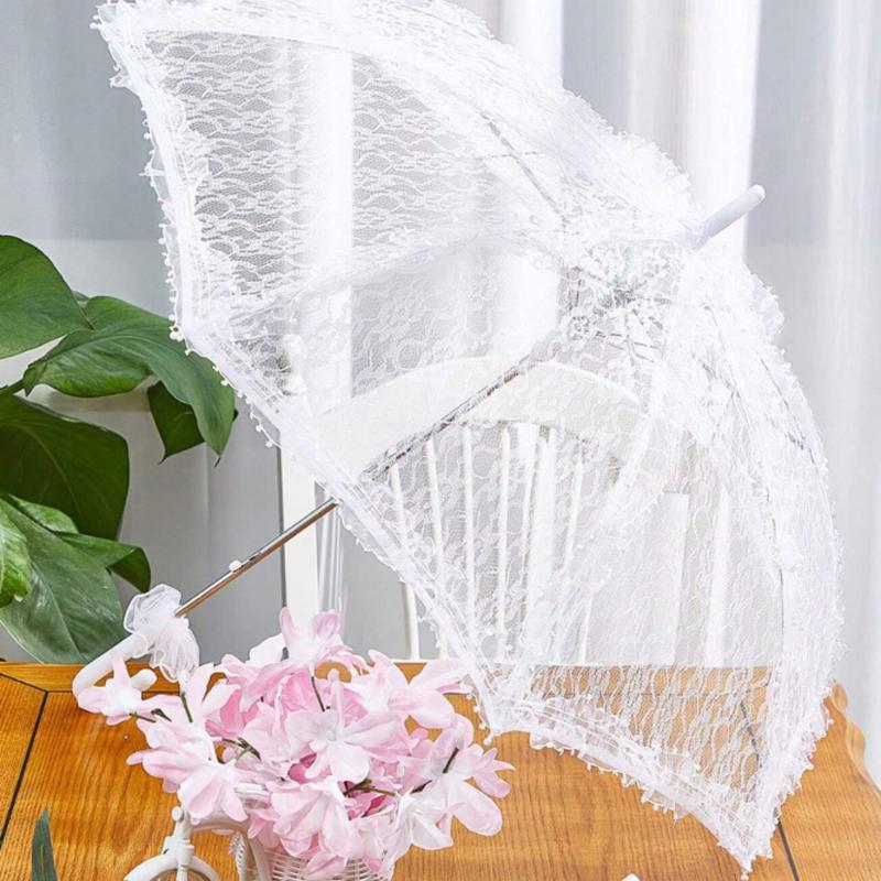 Lace Parasol Umbrella Tea Party Decorations Shower Birthday Party Supplies Vintage Wedding Accessories For Bridesmaids Gift Photo Props Halloween