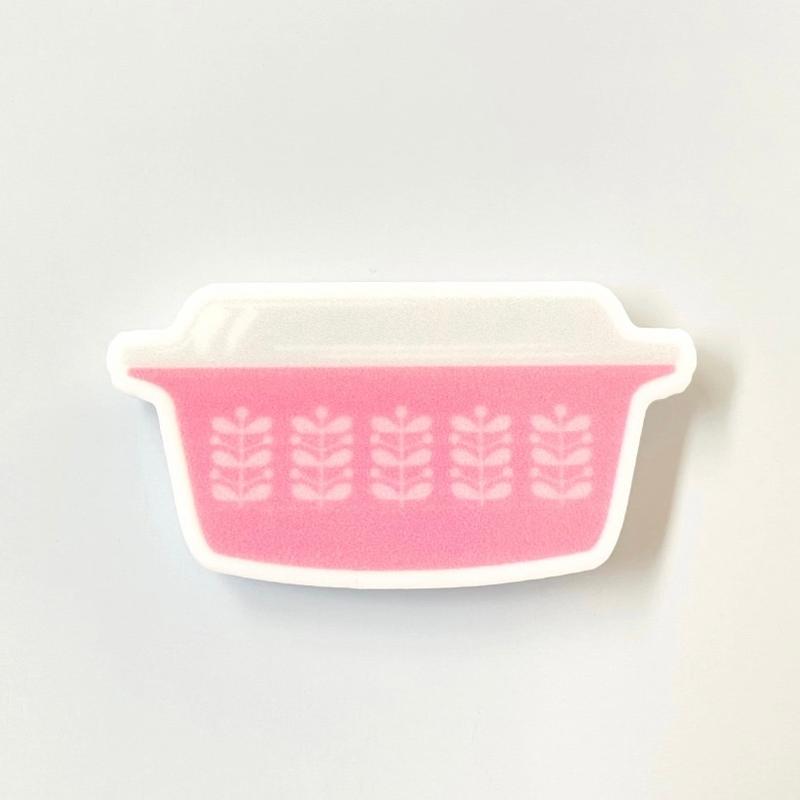 Vintage Rare Pyrex Patterns Fridge Magnets, Decorative Retro Pyrex Mixing Bowls, Pink Stems, Turquoise Diamonds, Lucky in Love, Starburst, Butterprint