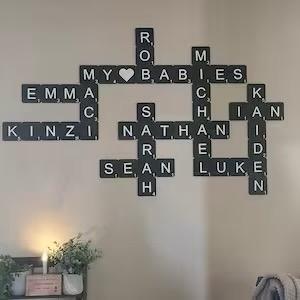 Scrabble Tile Wall Decor Hanging Decoration Wooden Hangable Gift Room