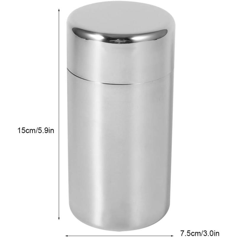 Small  Tin Canister, Stainless Steel Coffee and  Canister, Loose Leaf  Storage Container, Portable with Airtight Double Lids, for  Coffee Sugar Storage 550ml(Large)