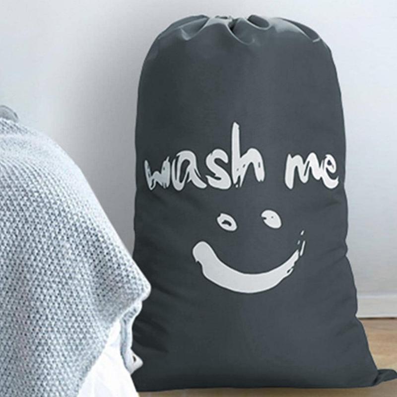 Letter Pattern Dirty Clothes Storage Organizer, 1 Count Portable Collapsible Laundry Basket, Clothes Storage Bag, Quilt Dust Proof Bag with Drawstring for Home Bedroom