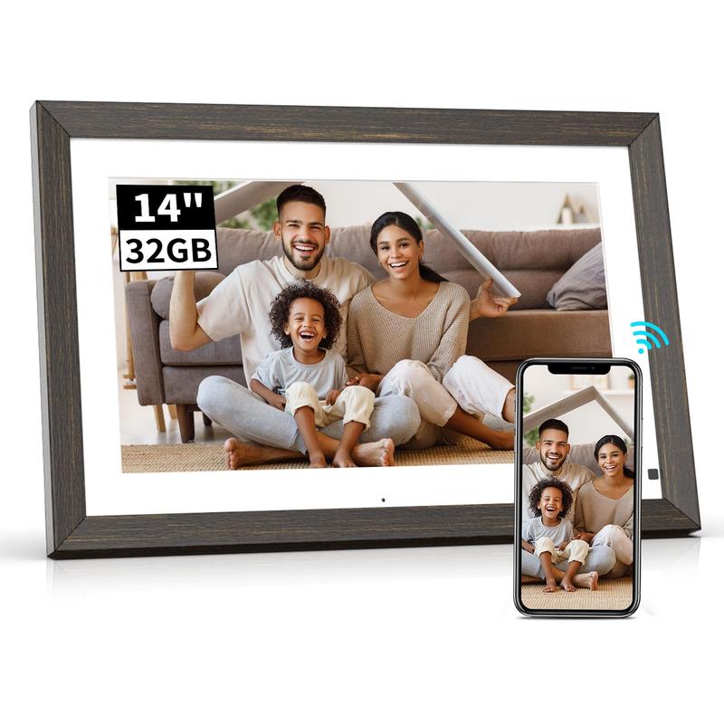 BSIMB 14'' Digital Photo Frame 32GB - Upload Photos&Videos from Anywhere via App Email, Perfect Must Have Christmas Love Gifts for Friends Family, Easy to Use with Touch Screen Picture Frame, Premium HD IPS，Your Home Decor, Christmas gift