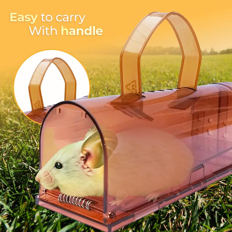 CTB Dealz Mice Traps Catch and Release - Live Mice Trap Outdoor or Indoor for Home - No Kill Catcher - Reusable Plastic Cage