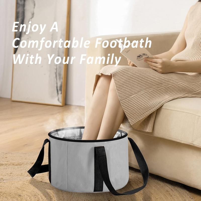 Foot Bath Basin 20L Collapsible Bucket, Portable Foot Soak Tub  Soaking Bucket for Outdoor Travel, Camping, Fishing(Gray)