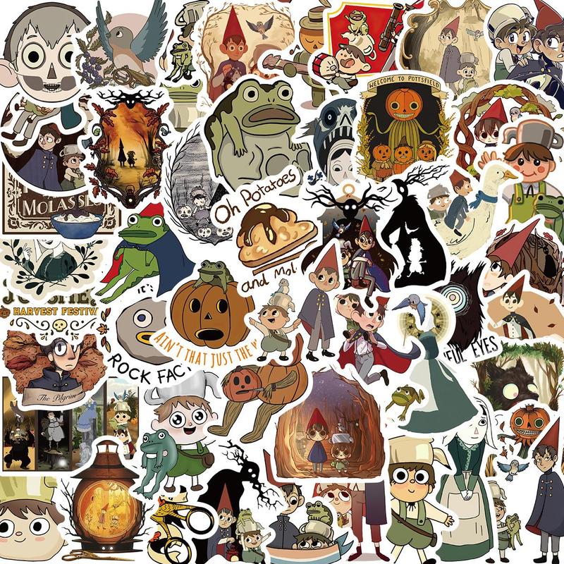 Over The Garden Wall Themed Sticker, 50pcs set Waterproof Self Adhesive Decor Paper, Decor Sticker for Gift Greeting Card Water Bottle Laptop Phone