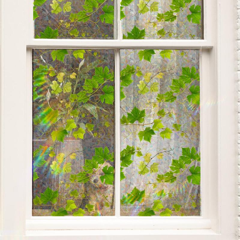 Leaf Pattern Static Cling Window Stickers, Static Window Sticker, Decorative Sticker for Home Living Room Bedroom