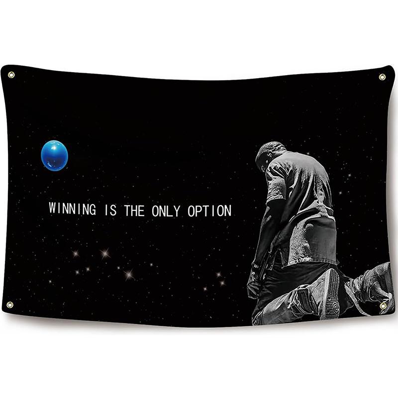 Rapper Wining is The Only Option 3x5Ft Flag Tapestry for Wall Hanging Man Cave College Dorm and Outdoor Decor Banner with 4 Brass Grommets