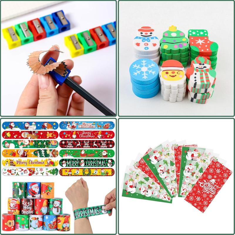 218PCS Christmas Party Favors for Kids - Bulk Goodie Bags & Stationery Set