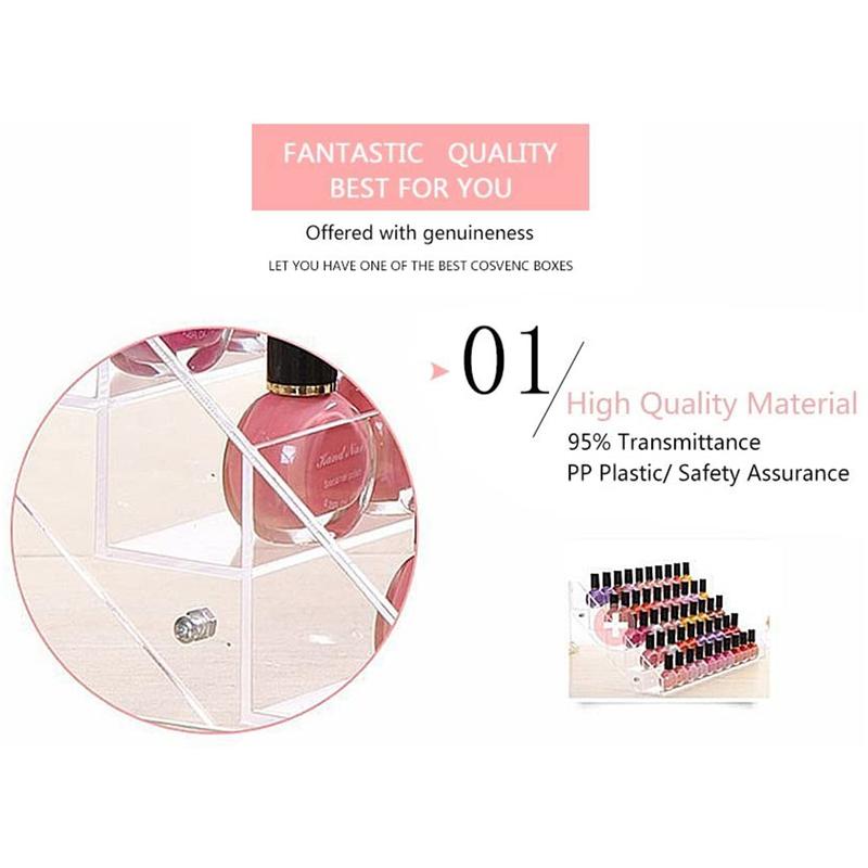 4-Layer Cosmetic Makeup Case Nail Polish Varnish Display Stand Lipstick Holder Plastic Organizer Rack