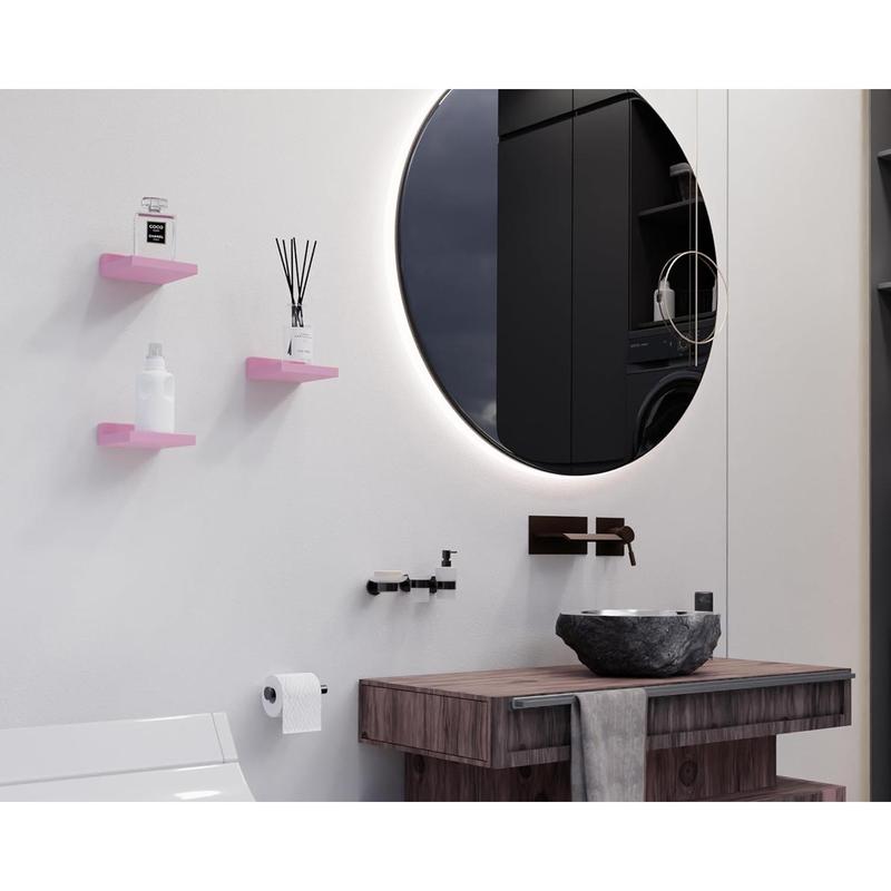 Small Floating Shelves Mini Shelves Hanging Display 5 Inch Wall Shelf for Bathroom Livingroom Bedroom,3 Pack, with 2 Types of Installation, Great for Pink Room Decor