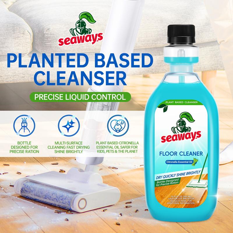 [Black Friday] Seaways Floor Cleaner (16.91  FL.0Z.) Multi-surface Floor Cleaner Dry Quickly Shine Brightly Streak-Free Wood Floor Cleaner Remove Odors Long-lasting Fragrance Floor Polish  No Residue