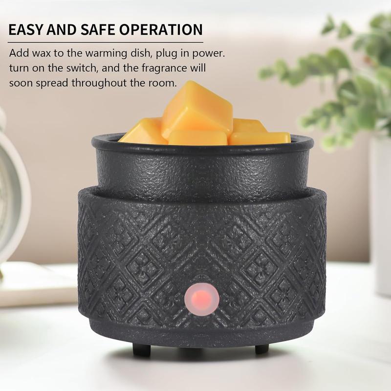 Wax Melt Warmer for Scented Wax,3-in-1Ceramic Wax Warmer Fragrances Candle Oils, Home Fragrance Wax Burner,Electric Candle Warmer as Gift for Mom Women(Black)