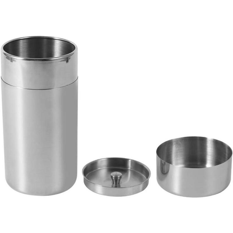 Small  Tin Canister, Stainless Steel Coffee and  Canister, Loose Leaf  Storage Container, Portable with Airtight Double Lids, for  Coffee Sugar Storage 550ml(Large)