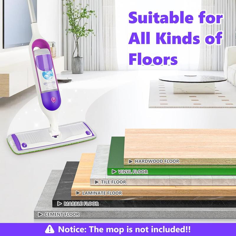 6 reusable mop pads compatible with Swiffer power mop, capable of cleaning dirt, debris, grease, pet hair, without damaging the floor, suitable for both dry and wet use