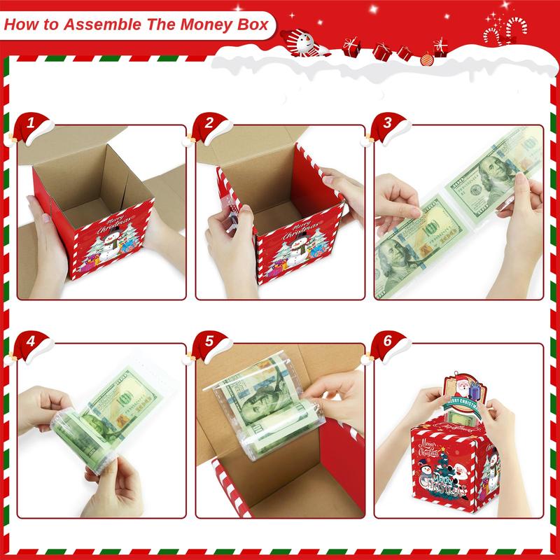 Christmas Money Box for Cash, Funny Pull Christmas Money Holder Boxes for Cash Gift, Surprise Pull Out Gift Money Box for Women Men Best Friend Girlfriend Wife Sister