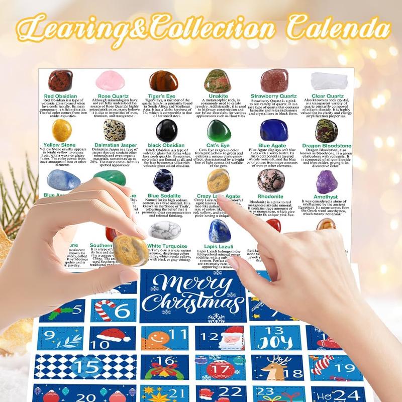 2024 Stone Christmas Advent Calendar, Children's Christmas Countdown Calendar, Rock Rock Advent Calendar Kit, Boys and Girls Learning Series, Teen birthday Christmas Party gifts