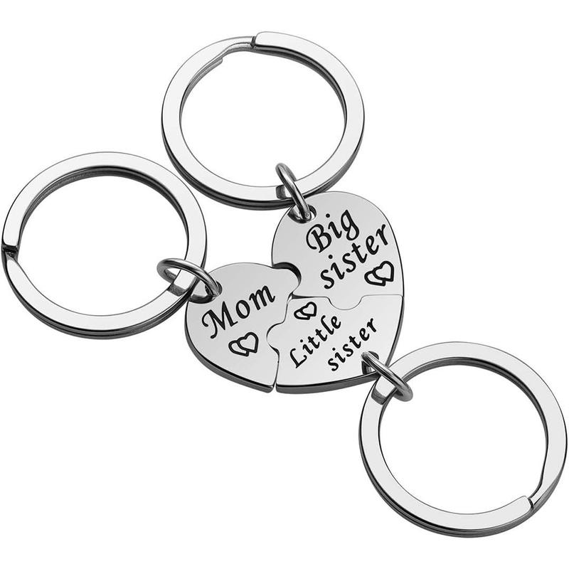 Mom Birthday Gift from Daughter - 3S Mother Big Sis Little Sis Keychain Gifts Set for Mother’s Day