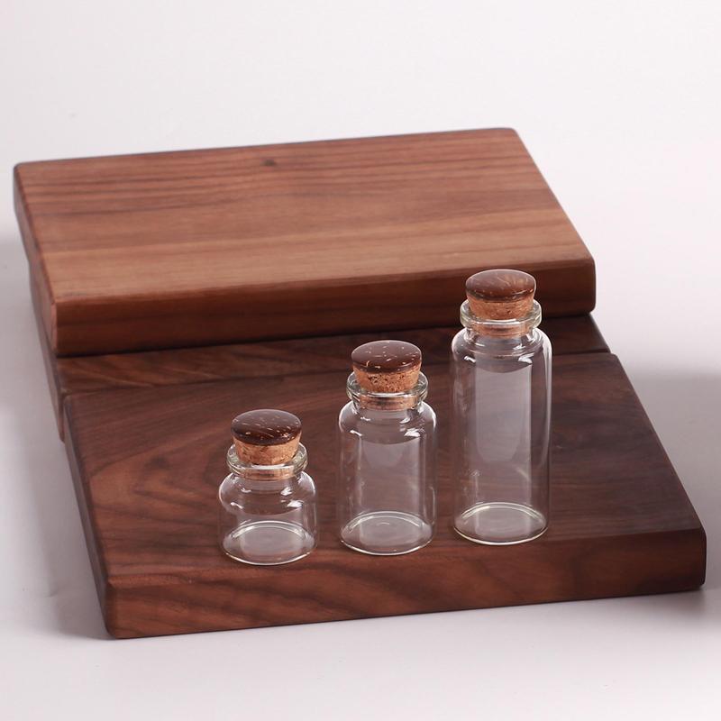 Mini Glass Bottle with Cork Stopper, 6 12pcs 10ml 20ml 30ml Clear Glass Bottle, Storage Bottle for Home Office Dormitory School