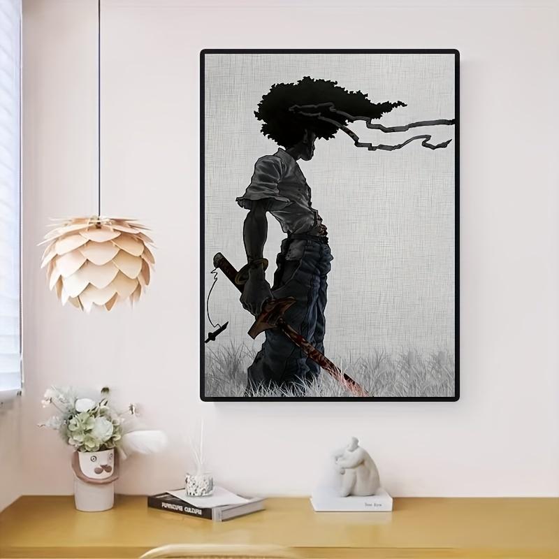 African Samurai Anime Poster, Room Aesthetics Poster, Decoration Painting, Canvas Wall Art, Frameless Hanging Ornaments Artistic Print Photo