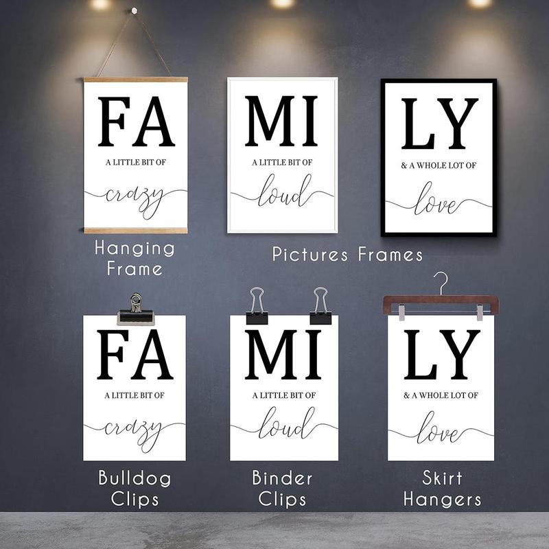 Family Quotes Unframed Canvas Poster, 3 Counts Modern Minimalist Wall Art, Waterproof Canvas Wall Art for Home Living Room Bedroom Office Decor