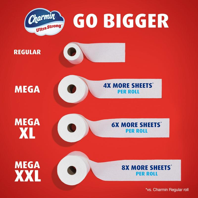 Charmin Ultra Strong Toilet Paper 9 Mega Rolls, 220 Sheets Per Roll